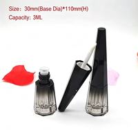 CY356 Hj Mini tube carré de luxe en plastique noir vide pour rouge à lèvres liquide, flacon de brillant à lèvres, contenants cosmétiques transparents, petite tête de blush