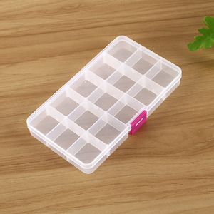 Transparent Storage Box 15 Compartment Desktop Organizer With Lid For Parts Cosmetics Stationery - Product Image 1