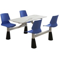 Combinaison moderne de table et chaises en métal pour cantine, unité d'entreprise, restaurant rapide, cantine pour employés d'usine