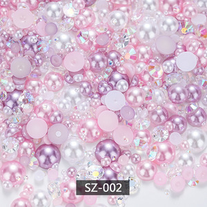 Perlas de Resina ABS de 30g, Media Perla Plana, Tamaños Mixtos, Redondas, para Manualidades, Decoración de Ropa, Bolsos, Uñas, Venta al Por Mayor - Product Image 5