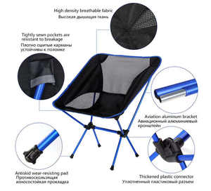 Chaise de camping pliable en alliage d'aluminium, légère et écologique, fournie directement par l'usine - Portable pour pique-nique et pêche en extérieur - Product Image 2