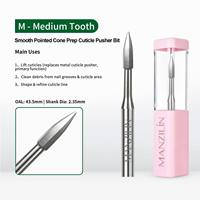 Offre Spéciale – Embout de ponceuse à ongles conique en acier tungstène, revêtement titane, alliage dur, faible chaleur, préparation lisse des cuticules, rose, avec étui de rangement