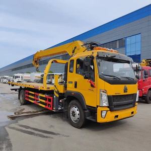 Véhicule de sauvetage routier de 8 tonnes avec Derrick soulevant et remorquant des véhicules échoués HOWO Euro 3 RHD 5 tonnes Wrecker à plat avec grue - Product Image 2