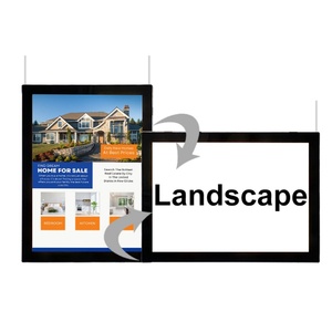 Customized Wall Mounted Crystal Poster <b>Frame</b> Led Light <b>Box</b> Hanging/Desktop Menu Board for Real Estate Window Display - Product Image 1