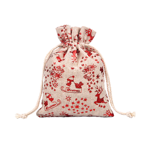 Vacances festives renne traîneau Santa Sack toile cordon sac cadeau pour décorations de Noël et cadeaux - Product Image 1