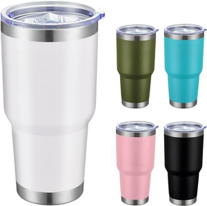 Custom logo Powder Coated Regular Stainless Steel Tumbler Powder Coated <b>Double</b> <b>Wall</b> Coffee 30oz 20 oz Travel <b>Mugs</b> - Product Image 1