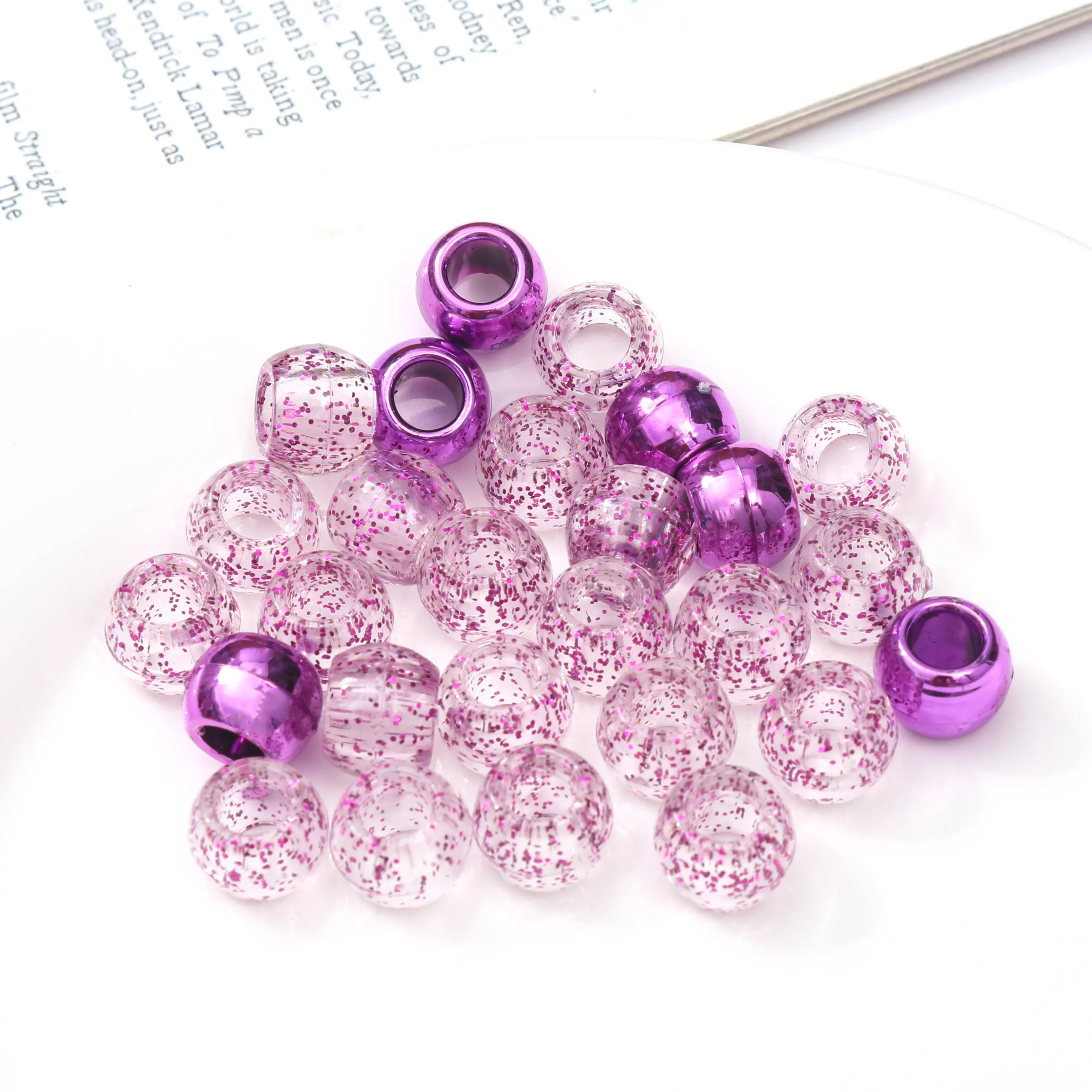 Atacado Beads Jóias Fazendo Kit DIY Cabelo Trança Ornamentos Metálicos & Glitter Beads Para Tranças Cor Anéis