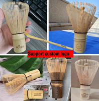 Logo personnalisé Pinceau à Thé Service à Thé Cérémonie Japonaise Bambou Chasen Poudre de Thé Cuillère en Étain 100 Griffes Matcha Fouet Ensemble