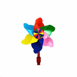 Promotion kids plastic colorful windmill, toy pinwheel, bike decoration windmill