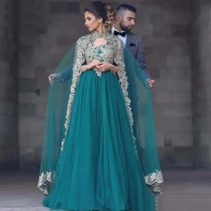 2 Mảnh New 2019 Xanh Ngọc Lục Bảo Hồi Giáo Prom Dresses