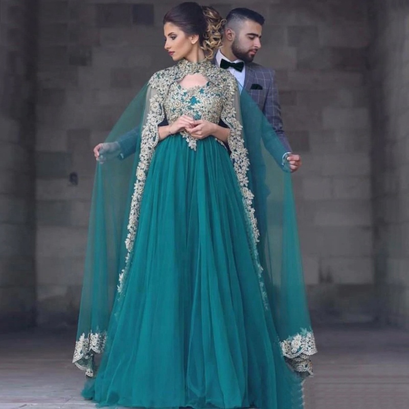 Emerald Green Hijab Dress - Chiffon Modest Abaya Style Emerald Green Hijab Dress - Chiffon Modest Abaya Style