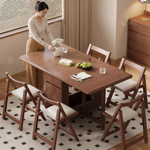 Silla de Comedor Plegable de Madera Minimalista, Completamente Ensamblada, Silla Portátil con Asiento Acolchado L124 - Product Image 6