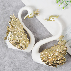 Gold And Silver Swan Cake Toppers Plastic Elegant Wedding Birthday Party Decorations - Product Image 4