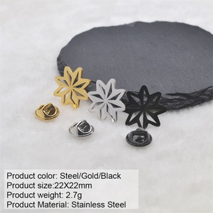 Fashionable Personalized Gold Plated Stainless Steel Hollow Star Shape Natural Stone Brooch Accessories for Women's Daily Use - Product Image 5