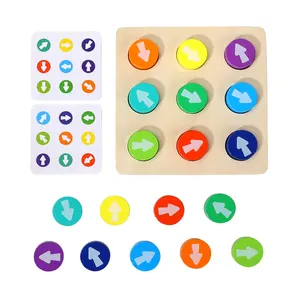 Venta al por mayor educativo flecha tablero de colores a juego niños dirección cognitiva madera dirección juguete a juego
