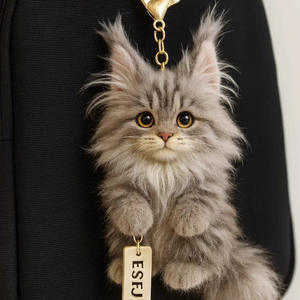 Geschenk Kurzhaar-Plüschpuppe Maine <span class=keywords><strong>Coon</strong></span> Taschendekoration Niedlicher Kätzchen-Schlüsselanhänger 31cm-50cm Unisex - Product Image 3