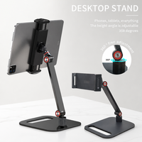 Support de téléphone portable réglable, support de tablette de bureau, support de tablette en métal rotatif à 360 degrés multi-angles pour le bureau OEM