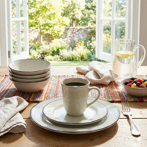 Service de table en mélamine gris minimaliste 16 pièces <span class=keywords><strong>Série</strong></span> Nordique 2026 avec motifs linéaires européens - Product Image 5