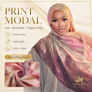 Hiyab Modal Estampado Tejido de Diseño Premium 2026 - Chal Transpirable y Ligero para Mujer - Para la Oración Diaria - Product Image 2