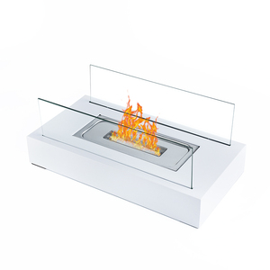 Large Rectangular Glass <strong>Fire</strong> <strong>Pit</strong> <strong>Table</strong> Top <strong>with</strong> Insulation Pads Bioethanol Fireplace Accessories for Patio Heaters - Product Image 3