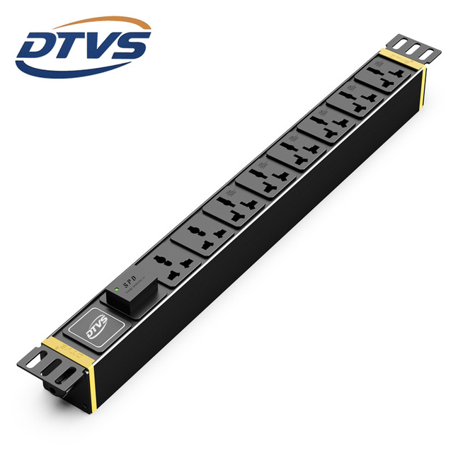 Industry Standard Server Rack PDU ISO Certified 32A SPD with 8 Universal Sockets (10A/16A) Power Distribution Unit