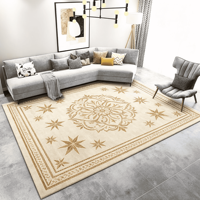 Tapis d'appoint classique orné imprimé motif médaillon vintage européen en imitation cachemire pour salon, chambre et maison