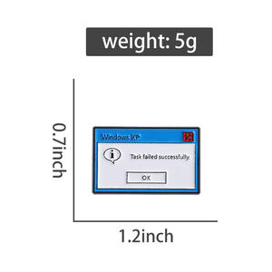 Épingles en émail avec message d'erreur informatique, Windows XP, tâche échouée, réussie, boîte de saut de page, broches, badges pour sac à dos, bijoux, cadeaux - Product Image 4