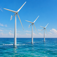 Générateur éolien horizontal de type industriel à faible tolérance à la vitesse du vent, à commande électrique, 200 kW