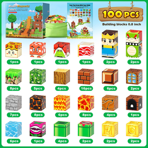 Bloques Magnéticos para Construir un Mundo Magnético, Juegos para Niños, Juguetes de Construcción Magnética, Aventura en el Reino y el Mundo de la Lava, Cubos Magnéticos - Product Image 4