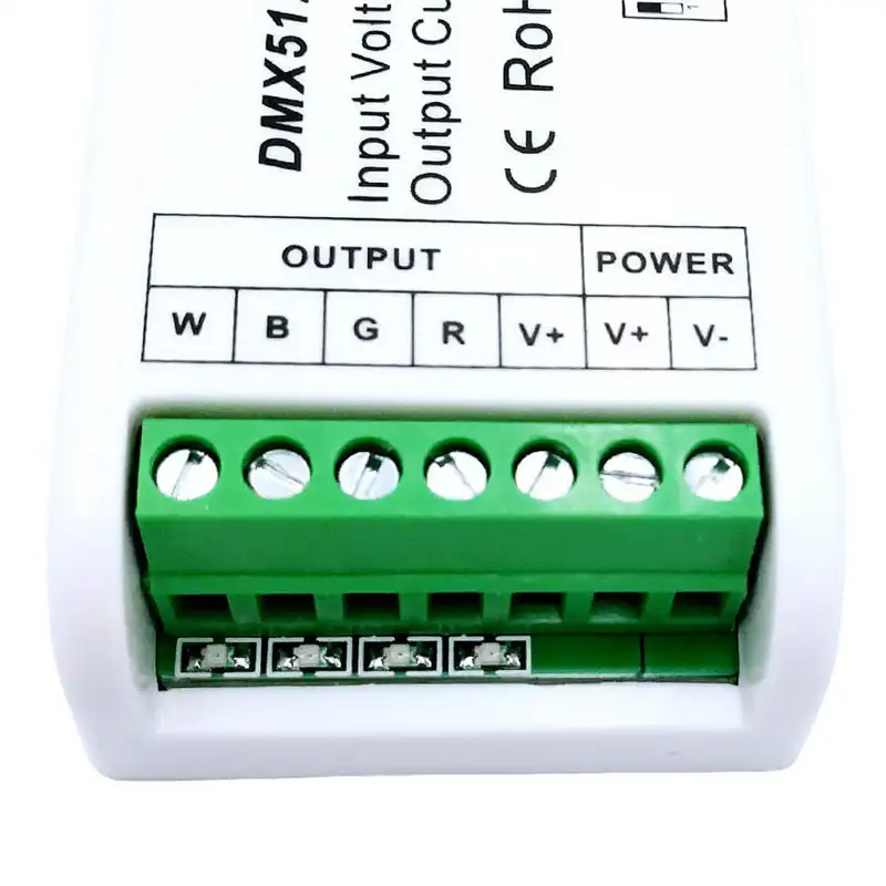 ميني 4 قناة RGBW DMX فك ، 16A RGBW RGB بقيادة قطاع تحكم DMX 512 فك باهتة سائق ل LED قطاع وحدة DC9-24V