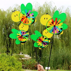 Vente haut de gamme Antique abeille dessin animé motif enfants moulin à vent tissu produits extérieur <span class=keywords><strong>jardin</strong></span> <span class=keywords><strong>d</strong></span>écoration fête mise en page - Product Image 3