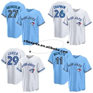 Camisa de beisebol costurada Toronto Blue Jay #27 Vladimir Guerrero Jr. #11 Bo Bichett Top Jersey bordado em oferta, 2024