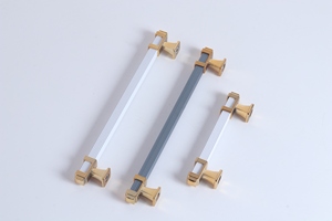 Modern stil altın plastik bacak mutfak yatak odası banyo daire çekmeceler için alüminyum kabin kolları siyah dolap kolları - Product Image 6