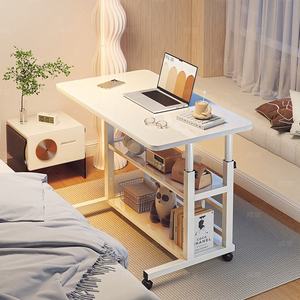 Escritorio Moderno Minimalista de Altura Ajustable con Estantes de Almacenamiento, Mesa Auxiliar para Oficina en Casa, Dormitorio y Espacios Pequeños - Product Image 4