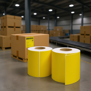 Papel de Etiquetas Térmicas Directas Amarillo D0100HPGFXY de 4 x 6 Pulgadas, Núcleo de 1 Pulgada, Etiquetas de Envío Autoadhesivas para Impresora Térmica - Product Image 2