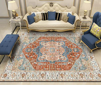 Farsça sıkıntılı giriş kilim Bohemian Polyester sahte yün kapalı Accent halı kaymaz yıkanabilir halı giriş oturma odası için