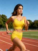 Soutien-gorge de sport pour femme, sans armatures, sans coutures, tricoté, respirant, séchage rapide, absorption de la transpiration, dos en U, compatible OEM