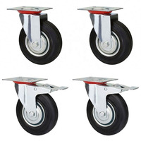 YTOP 3 - 8 pouces 75-200mm, noyau en acier, caoutchouc, chariot à benne industrielle, conteneur à déchets, roulettes, élimination des déchets, roulettes en caoutchouc