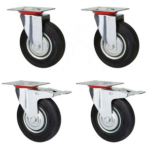 YTOP <span class=keywords><strong>3</strong></span> - 8 pouces 75-200mm, noyau en acier, caoutchouc, chariot à benne industrielle, conteneur à déchets, roulettes, élimination des déchets, roulettes en caoutchouc - Product Image 3