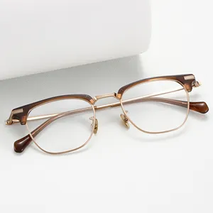 نظارات للرجال من التيتانيوم بشعار مخصص من شنتشن إطار نظارات فاخر من مصمم إيطالي