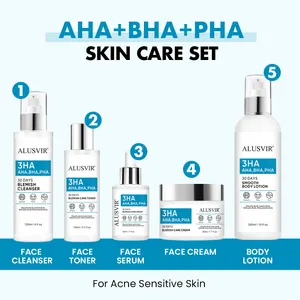 Private Label Beauty Anti-aging Daily Skincare Kit Aha Bha Pha Exfoliating Moisturizing Serum Facial Pore Care Skin Care Set