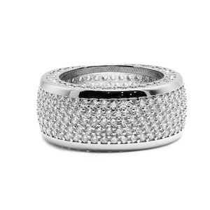 Anéis de Casamento Masculinos em Prata Esterlina 925 com Design Hip Hop, Pavê de Moissanite VVS e Diamantes, Multi Camadas, Estilos Variados e Cravejados - Product Image 3