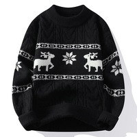Pull de Noël personnalisé avec logo OEM, vêtements en jacquard, tricot à manches longues, pull tricoté d'hiver, pull de Noël moche pour homme