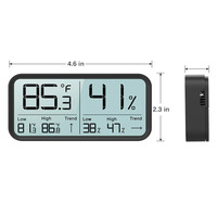 Termometer Higrometer Digital Dalam Ruangan Layar LCD Plastik ABS Antarmuka USB OEM/ODM Dapat Disesuaikan IP67 Tahan Air -9.9-70 2 Tahun Garansi