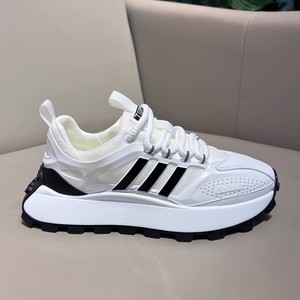 Chaussures de sport pour hommes Dad Shoes, blanc, noir, orange, maille respirante, semelle en caoutchouc, talon moyen, style sport, chaussures de marche - Product Image 4
