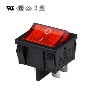 Interruptor Basculante Industrial Iluminado LECI <span class=keywords><strong>de</strong></span> <span class=keywords><strong>Gran</strong></span> Corriente, Impermeable IP41, 10A 250VAC 6A 250V, 50000 Ciclos, 4P SPST/SPDT, Mini Push - Product Image 2