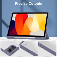 Housse de protection en cuir PU + TPU transparent à trois volets pour Redmi pad SE 11 pouces 2023 Smart Sleep Tablet Cove