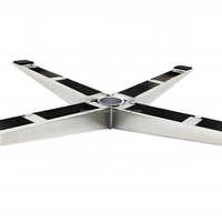 Base de chaise de bureau en alliage d'aluminium RZS RL-D202 avec roulettes pivotantes, finition chromée polie, design moderne, pour salle à manger, salon, cuisine, hôpital