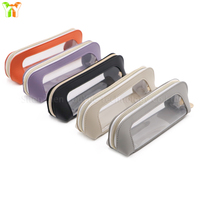 Tas Kosmetik Portabel, Tempat Pensil Transparan dengan Ritsleting untuk Pelajar