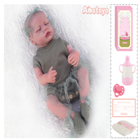 FiveStar 19 Zoll Vollkörper Weichgummi Spielzeug Baby Reborn Puppen Vinyl-Spielzeug 48cm Modische Babypuppe Realistisch Aussehend Mit Milchspender